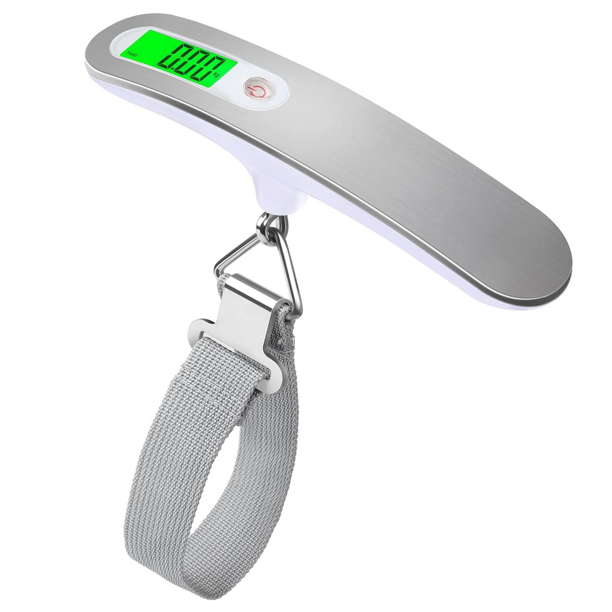 Deluxe Digital Luggage Scale, 110lb / 50kg, Backlit, Stainless Steel/White