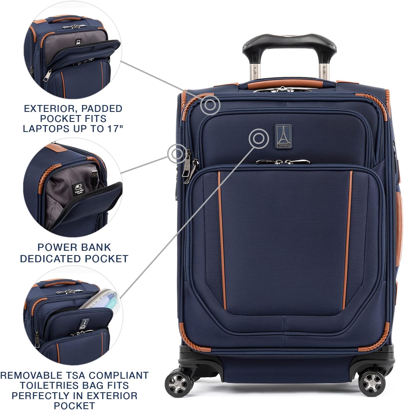 Travelpro Crew VersaPack Global Carry On Expandable Spinner Deluxe Travel Store