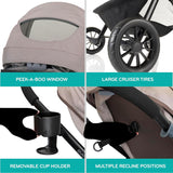 Evenflo Pivot Modular Travel System with LiteMax Preemie and Infant Car Seat (Desert Tan)